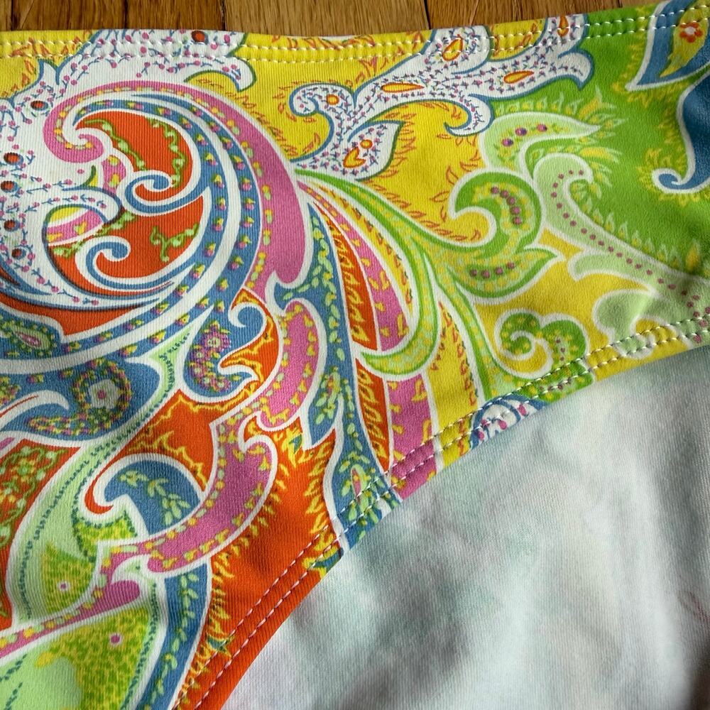 Ralph Lauren Pink Green Paisley Print Hipster Bikini Swimsuit Bottom Size 6 - Picture 5 of 6